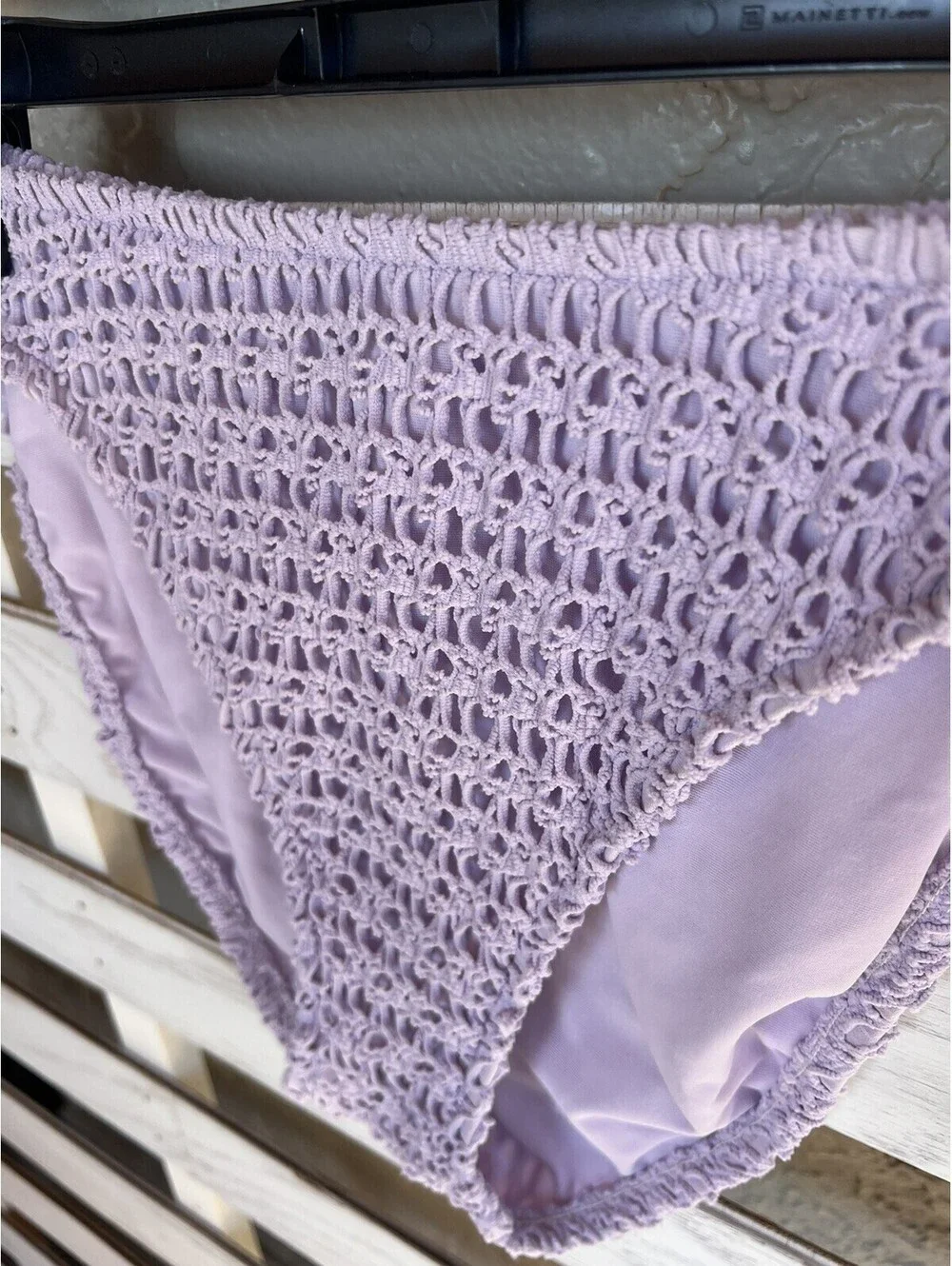 Vintage Victoria Secret Swim High Waist Bikini Bottom Size S Crochet